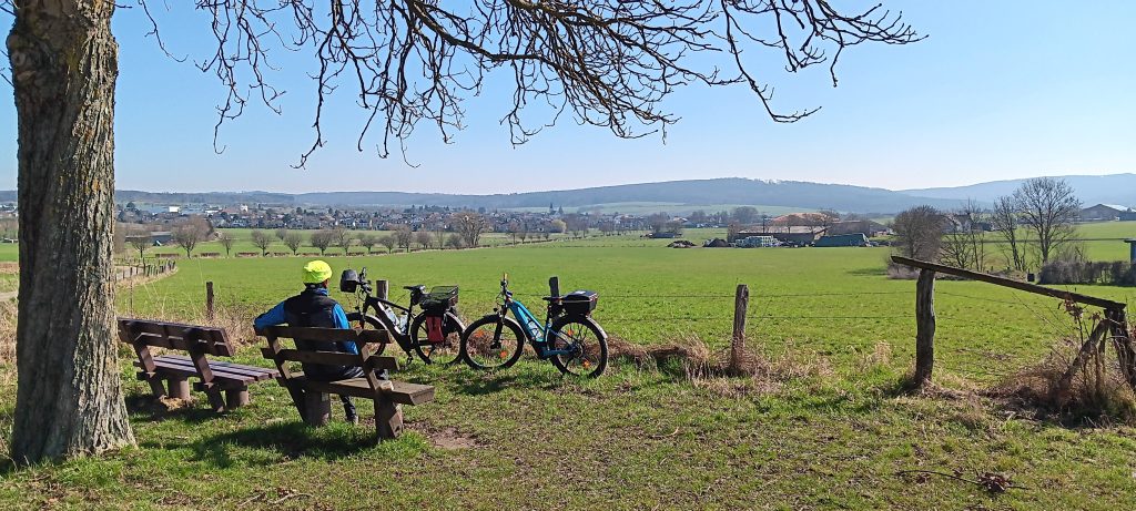 Ausblick von einer Wiese auf die Ortschaft Wehrheim