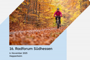 Banner mit Radfahrerin zum 16. Radforum Südhessen