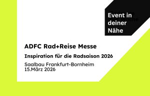 Banner zur Ankündigung der ADFC Rad+Reise Messe