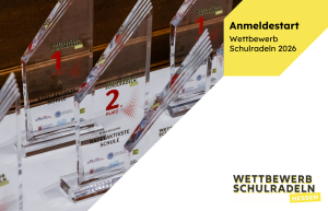 Banner zum Anmeldestart für den Wettbewerb Schulradeln