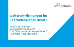 Banner zur Ankündigung von Neuerungen im Radroutenplaner Hessen