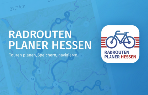 Banner mit der Aufschrift "Radroutenplaner Hessen - Touren planen, speichern, navigieren"